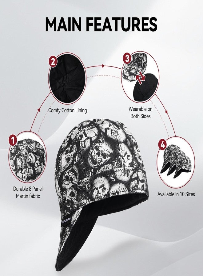 ARCCAPTAIN Reversible Welding Caps, 8 Panel Protective Welding Cap, 10 oz Fireproof Cotton Comforts for Safety and Protection While Welding to Men Women, 7 1/4 - Image 3