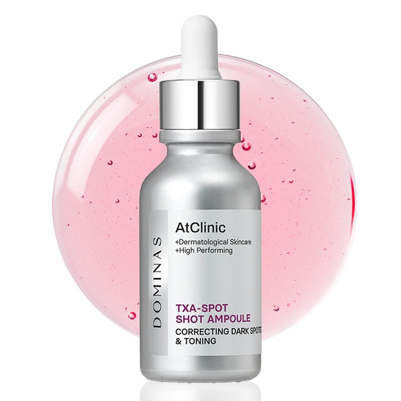 AtClinic DOMINAS Tranexamic Acid Pink Serum 1fl oz Improve Skin Tone and Hyperpigmentation Ampoule for All Skin Types Korean Skin Care Niacinamide