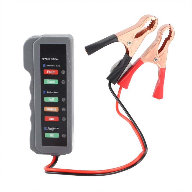 12V Car Battery Tester 6LED Lights Display Alternator State Check Automotive Diagnostic Tool - Image 1