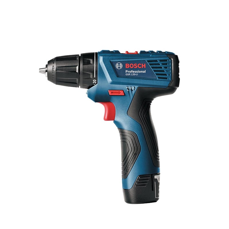 BOSCH BOSCH GSR 120Li Professional 12V Cordless Drill Driver Kit 10mm Chuck Size Noload Speed 1st2nd 040001500 RPM Torque HardSoft 3014 Nm 2 Batteries Included 1 Yr Warranty  - Image 1