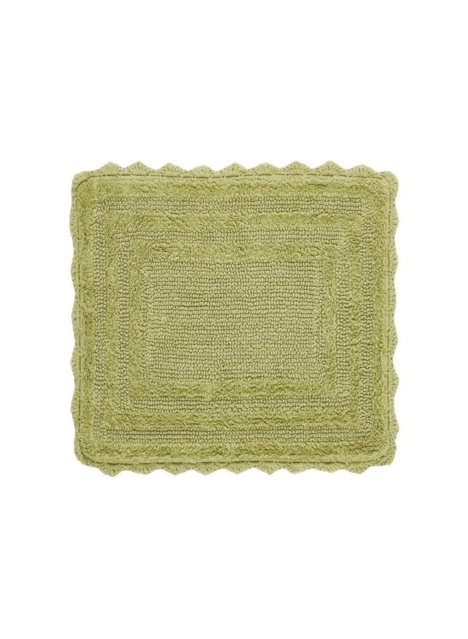 Better Trends Lilly Crochet 17x24 Reversible Bath Rugs and Bath mats for Bathroom, Luxurious 100% Cotton Bath Rug & Water Absorbent Bathroom Mat - Sage Green Bath Matt - Image 1