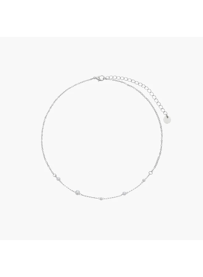 لايف ستايل Set of 2 - Silver Tone Necklace with Pearl Detail