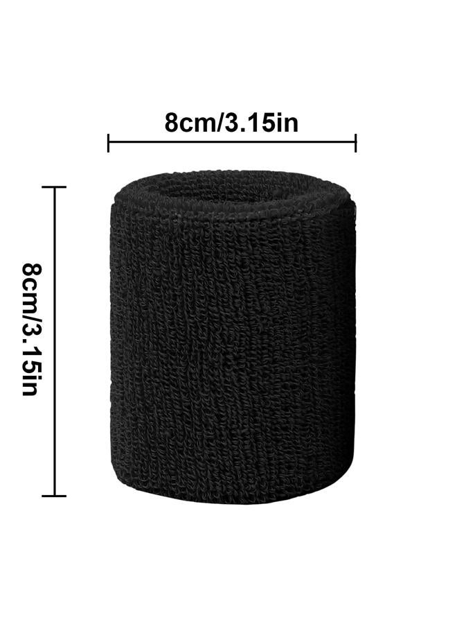 6 Pack Sweatbands Sports Wristband, Men & Women Wristbands, Breathable Cotton Sweatbands for Working Out, Running Athletic Sports, Basketball, Football - Image 4
