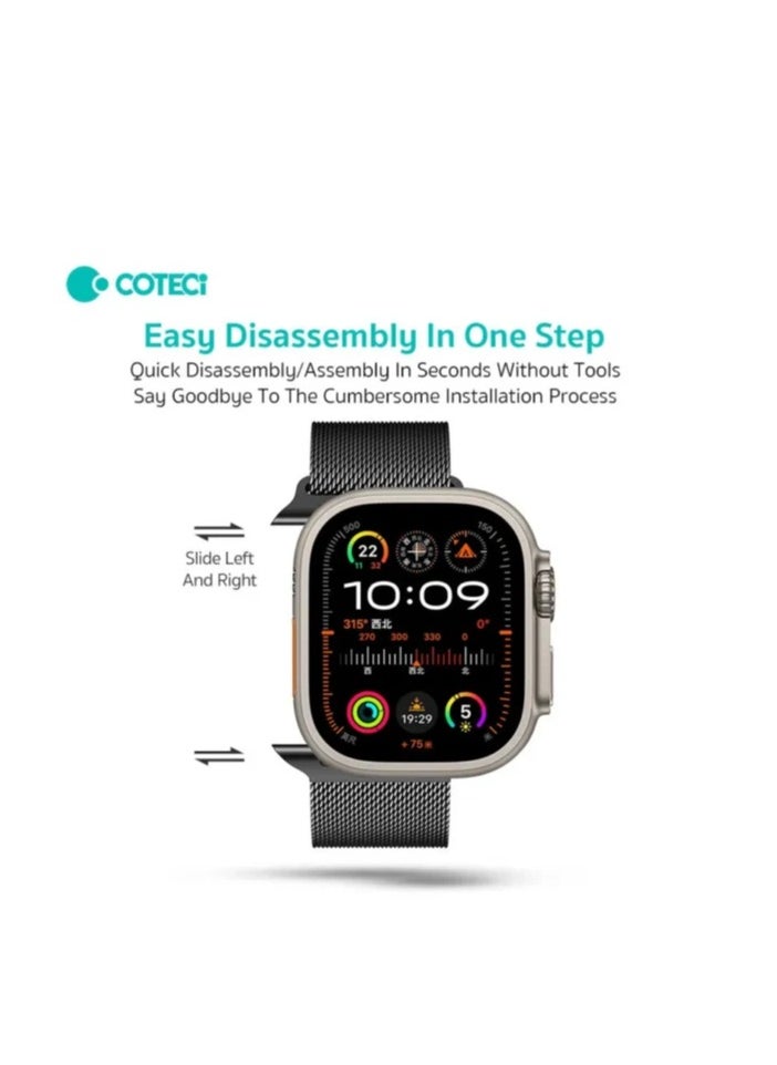 Generic - COTECi New Milanese Watch Loop for iWatch 49 46 45 mm Black - Image 1