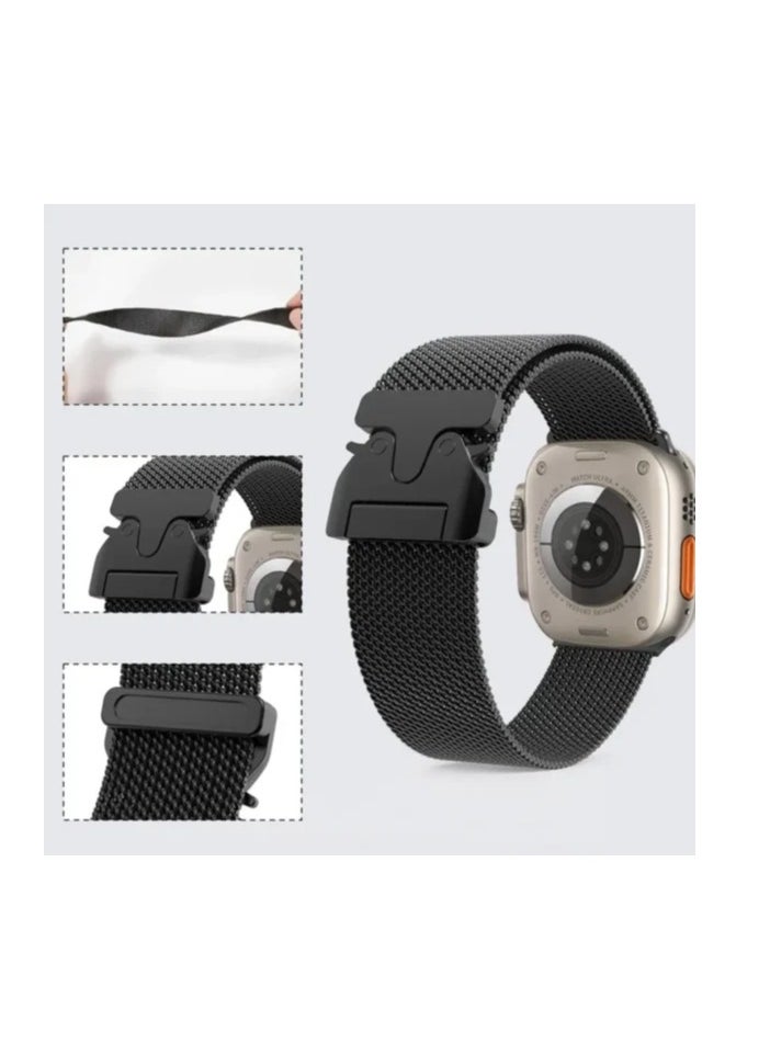 Generic - COTECi New Milanese Watch Loop for iWatch 49 46 45 mm Black - Image 1