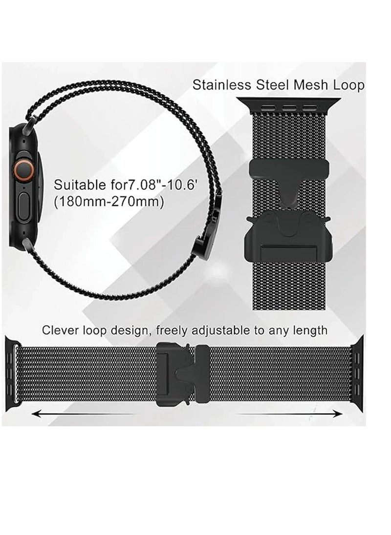 Generic - COTECi New Milanese Watch Loop for iWatch 49 46 45 mm Black - Image 1