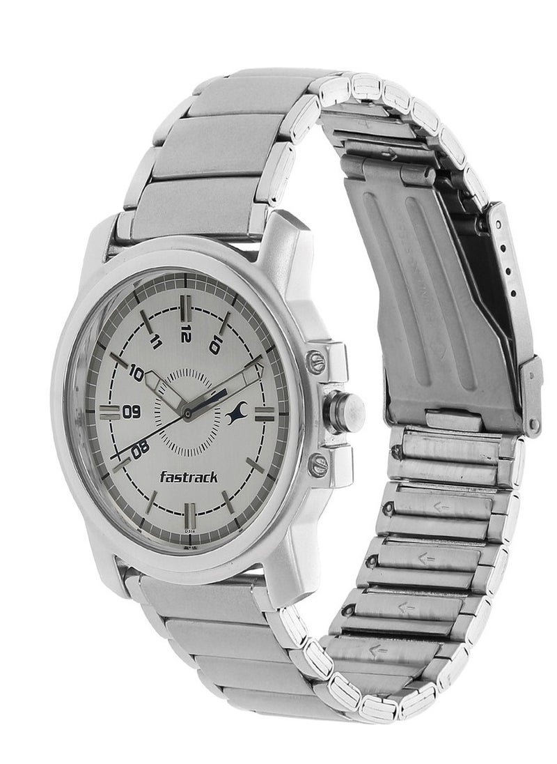 fastrack Fastrack Quartz Analog White Dial Stainless Steel Strap Watch for Guys  - Image 2
