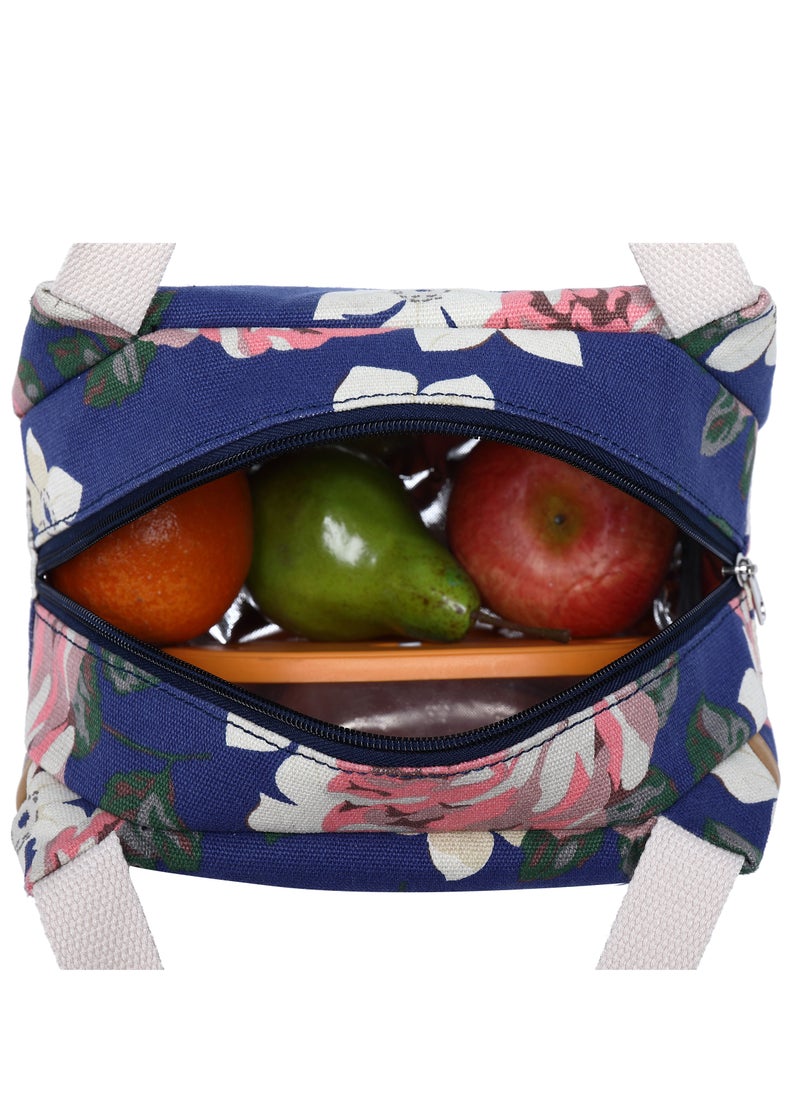 Loquat - Printed Schoolbag Fashionable Three-Piece Backpack For Girls Dark Blue - Image 1