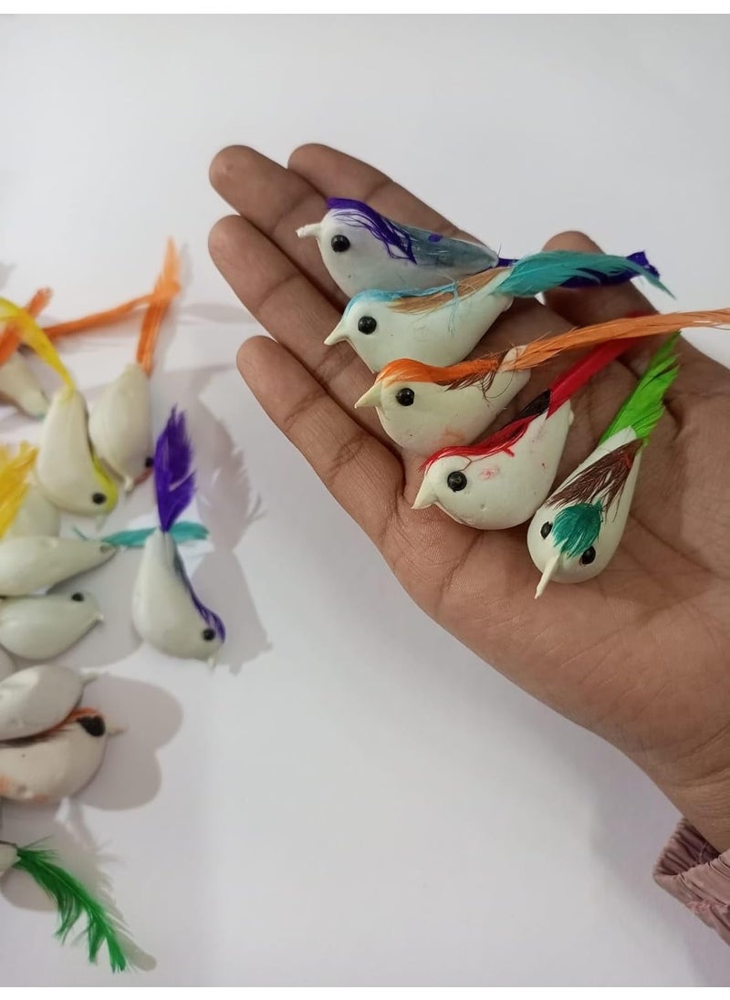 Sbhavantu - Sbhavantu 15 Pcs Artificial Mini Colorful Birds for Decoration Art and Crafts School Project Works - Image 1