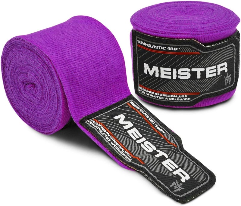 Meister لفائف يد نصف مرنة للبالغين بطول 180" لفنون القتال المختلطة والملاكمة (زوج) - Image 1