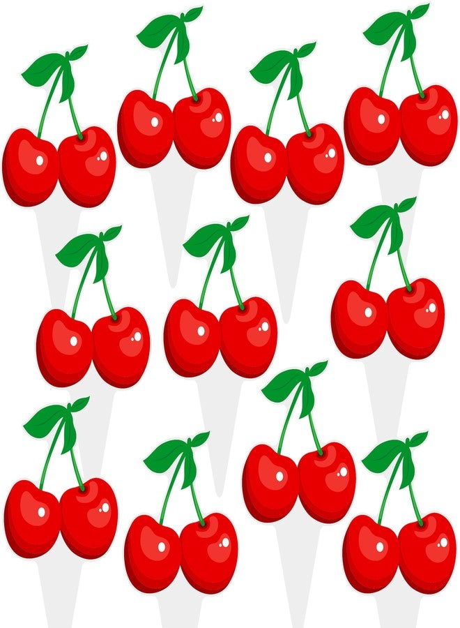 اوموني لوازم حفلات أعياد الميلاد بالكرز، 48 قطعة من زينة كب كيك الكرز، زينة كعك الحفلات بطابع الفاكهة، ديكور حفلات استقبال المولود الجديد للفتيات، لوازم حفلات الزفاف وحفلات الزفاف - Image 2