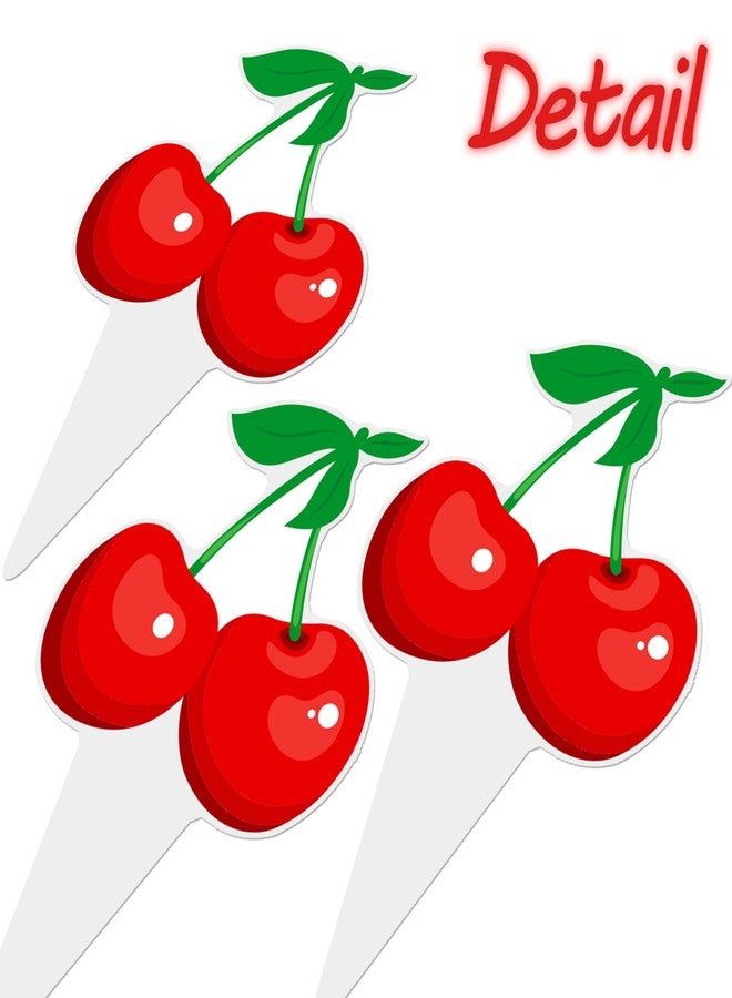 اوموني لوازم حفلات أعياد الميلاد بالكرز، 48 قطعة من زينة كب كيك الكرز، زينة كعك الحفلات بطابع الفاكهة، ديكور حفلات استقبال المولود الجديد للفتيات، لوازم حفلات الزفاف وحفلات الزفاف - Image 3