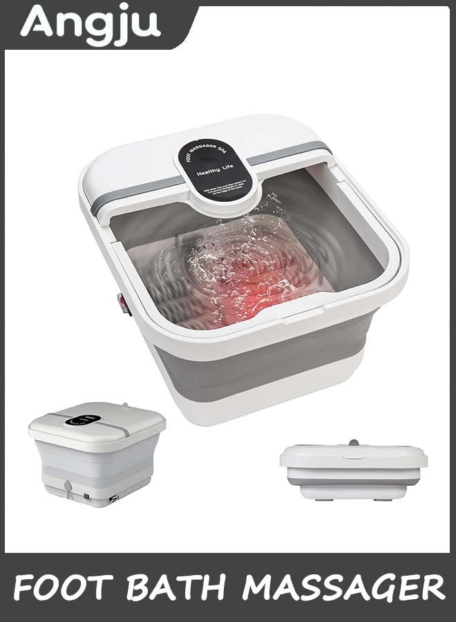 Angju Collapsible Foot Spa Bath Massager with Heat, Pedicure Foot Spa with Bubbles, Portable Bath Soak Tub for Any Casual Scene to Help Relaxation and Stress Relief, Gifts for Women Men - Image 1