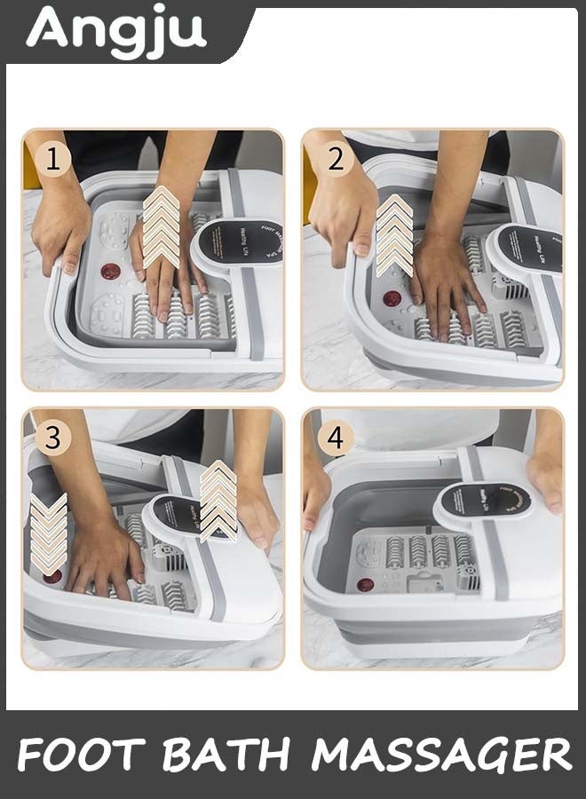 Angju Collapsible Foot Spa Bath Massager with Heat, Pedicure Foot Spa with Bubbles, Portable Bath Soak Tub for Any Casual Scene to Help Relaxation and Stress Relief, Gifts for Women Men - Image 5