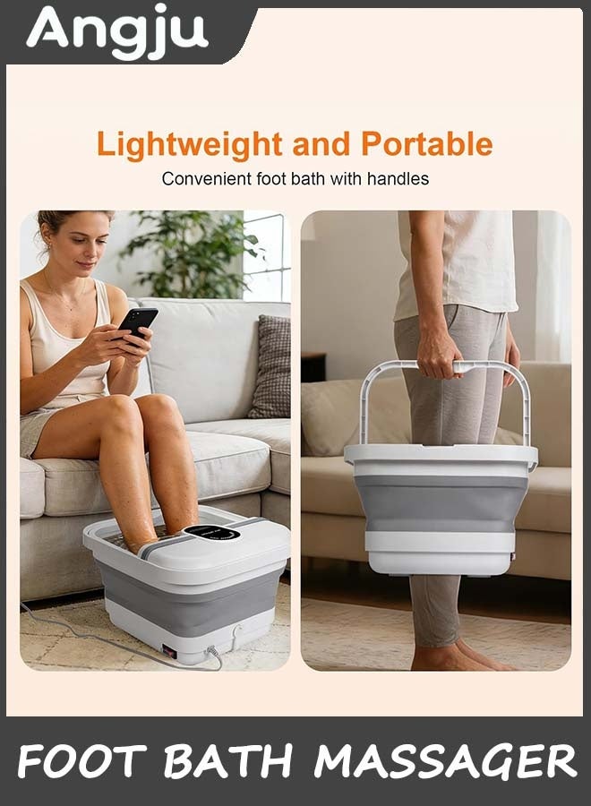 Angju Collapsible Foot Spa Bath Massager with Heat, Pedicure Foot Spa with Bubbles, Portable Bath Soak Tub for Any Casual Scene to Help Relaxation and Stress Relief, Gifts for Women Men - Image 4