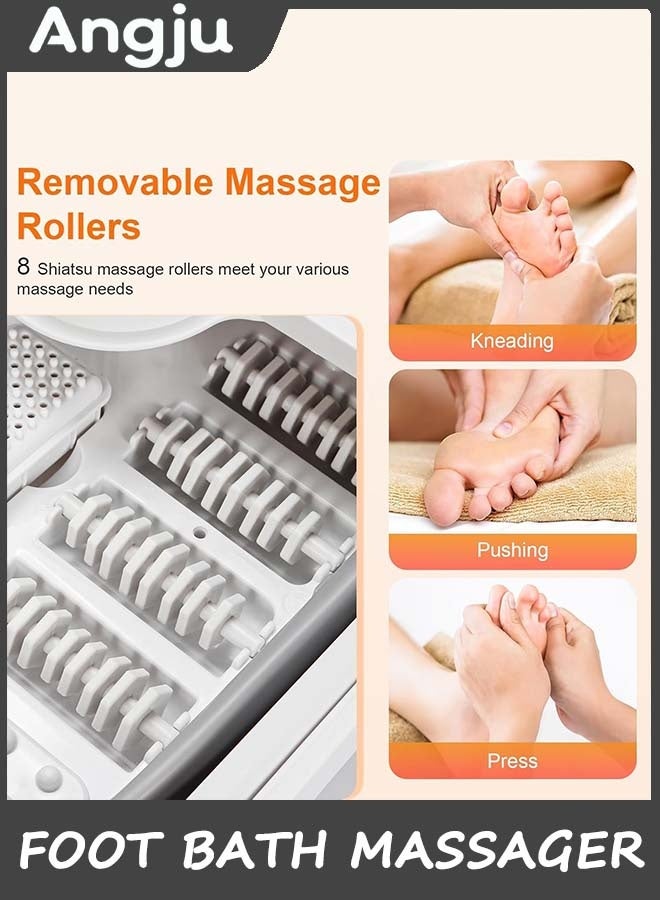 Angju Collapsible Foot Spa Bath Massager with Heat, Pedicure Foot Spa with Bubbles, Portable Bath Soak Tub for Any Casual Scene to Help Relaxation and Stress Relief, Gifts for Women Men - Image 2