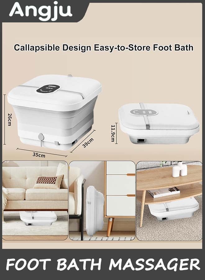Angju Collapsible Foot Spa Bath Massager with Heat, Pedicure Foot Spa with Bubbles, Portable Bath Soak Tub for Any Casual Scene to Help Relaxation and Stress Relief, Gifts for Women Men - Image 3