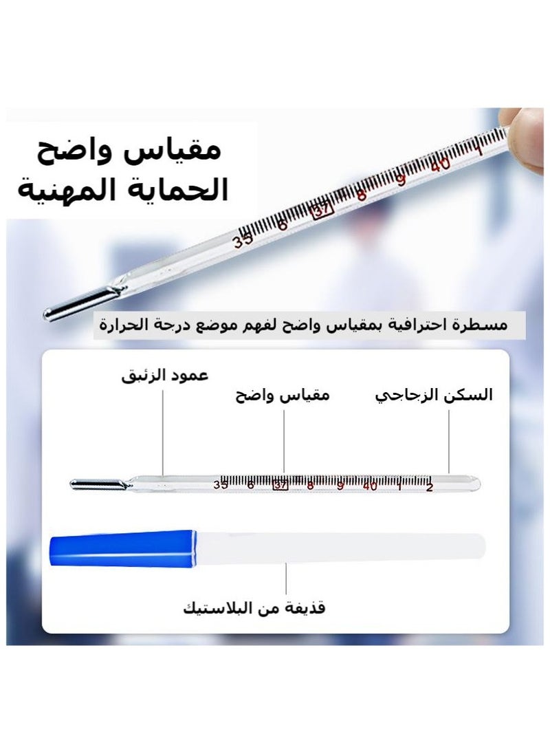 Glass Thermometer Triangular Mercury Thermometer Clear Scale for Armpit Oral Use