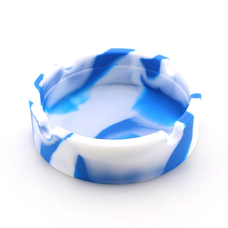 Silicone Ashtray: 4 Inch Soft Bendable Material - High Temperature Resistant Up To 230 Degrees Unbreakable Ashtray With Cigarette Holder Slots for Home Office Bar - Image 1
