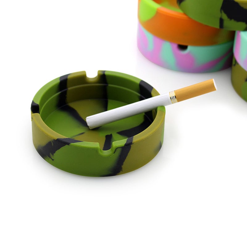 Silicone Ashtray: 4 Inch Soft Bendable Material - High Temperature Resistant Up To 230 Degrees Unbreakable Ashtray With Cigarette Holder Slots for Home Office Bar - Image 4