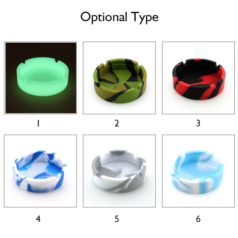 Silicone Ashtray: 4 Inch Soft Bendable Material - High Temperature Resistant Up To 230 Degrees Unbreakable Ashtray With Cigarette Holder Slots for Home Office Bar - Image 2