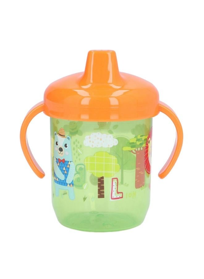 Infant Sippy Cup Portable Cartoon Animal Pattern Baby Spill Proof Trainer Cup Birthday Gift 260ml Green - Image 4