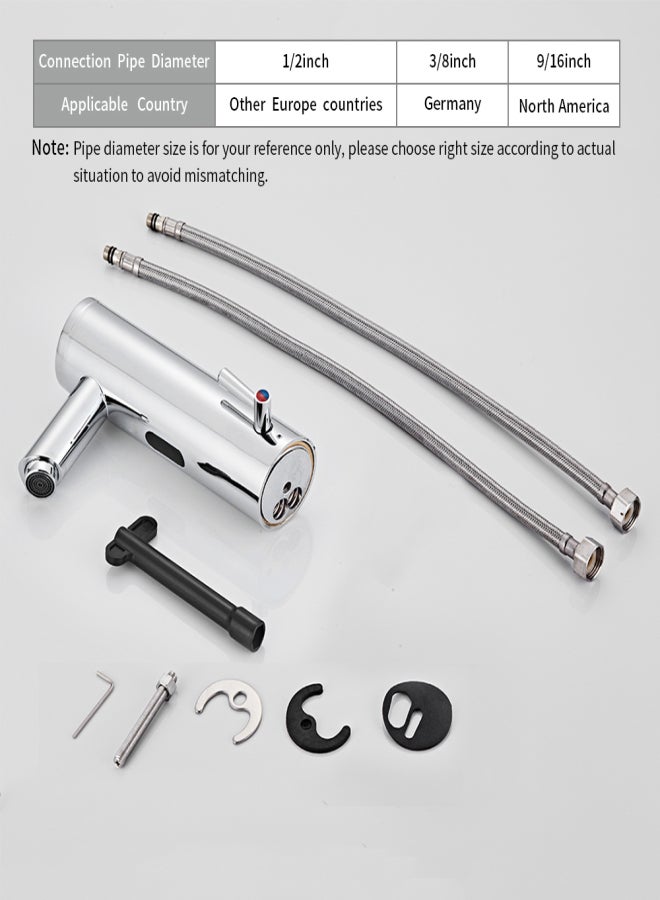 Bathroom Basin Faucet Sensor Faucet Automatic Sensor Touchless Faucet Induction Faucet Bathroom Sink Faucet Touchless Faucet Water Faucet Noble Copper Sink Tap Bathroom Fixtures Hot & Cold Faucet - Image 2