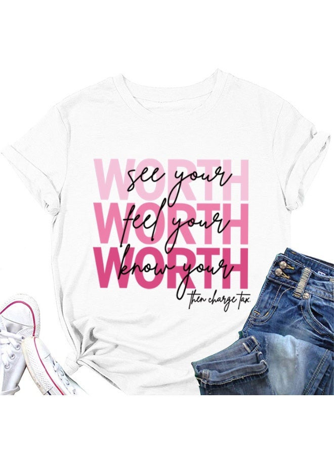 Women's Graphic T Shirts Casual Funny Printed Short Sleeve Undershirts Crewneck Summer Shirts for Women - Image 2