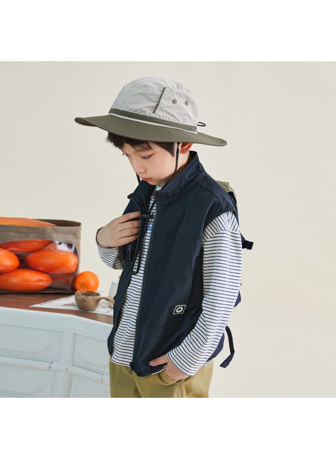 Style Stand Collar Vest For Kids, Children's Spring And Autumn Sleeveless Cardigan, Boys' Vest For Toddlers And Older Children, Outdoor Functional Sleeveless Jacket - Image 2