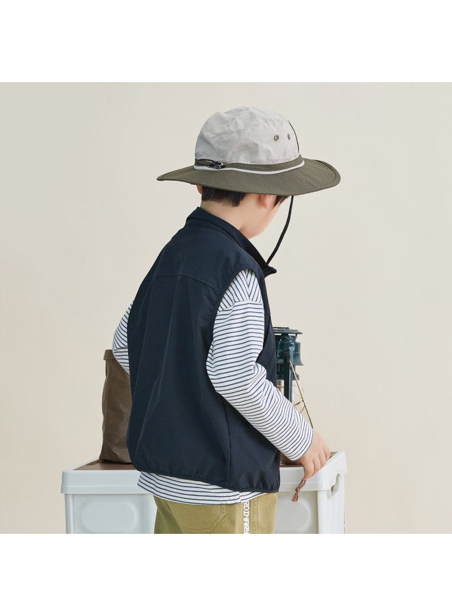 Style Stand Collar Vest For Kids, Children's Spring And Autumn Sleeveless Cardigan, Boys' Vest For Toddlers And Older Children, Outdoor Functional Sleeveless Jacket - Image 5