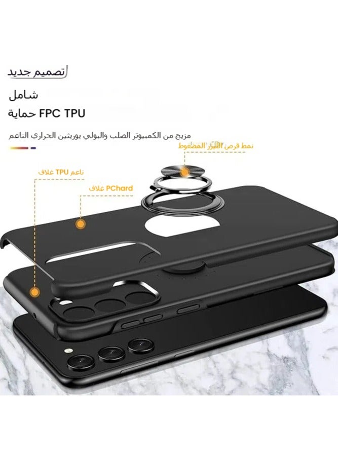 general Case for Samsung Galaxy S24 Plus Silicone Case with 360 Degrees Metallic Ring Support Hard PC Silicone TPU Bumper Shockproof Double Layer Anti-scratch Case - Image 3