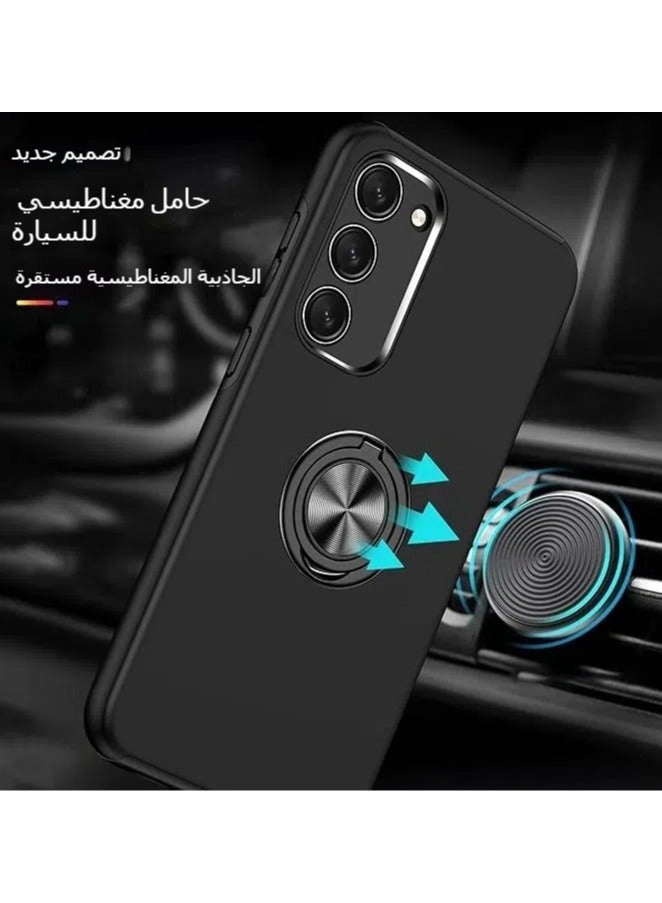 general Case for Samsung Galaxy S24 Plus Silicone Case with 360 Degrees Metallic Ring Support Hard PC Silicone TPU Bumper Shockproof Double Layer Anti-scratch Case - Image 2