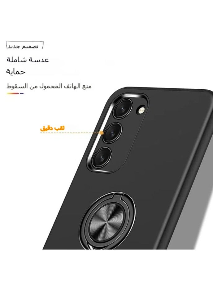 general Case for Samsung Galaxy S24 Plus Silicone Case with 360 Degrees Metallic Ring Support Hard PC Silicone TPU Bumper Shockproof Double Layer Anti-scratch Case - Image 5