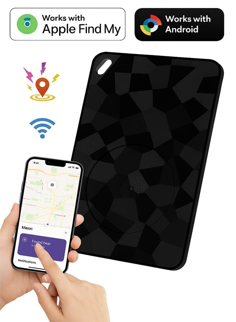 Neyecam Rechargeable Ultra-Thin Wallet Tracker Card (0.07") - Works with Apple Find My & Android. IP68 Waterproof Bluetooth Locator for Wallet, Passport & Luggage (Wireless Charging) - Image 1