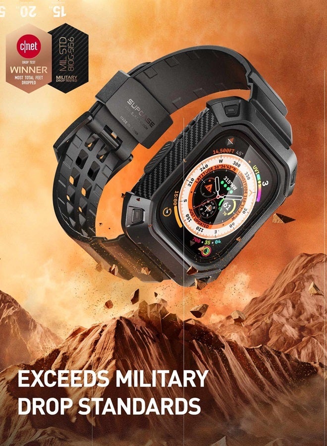 SupCase Unicorn Beetle Pro Case Designed for Apple Watch Ultra 49mm (2022), [2 Pack Screen Protector] Rugged Protective Case with Strap Bands (Black) - Image 4