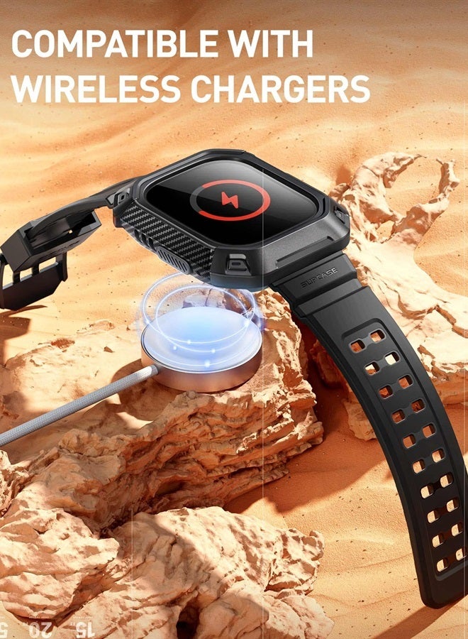 SupCase Unicorn Beetle Pro Case Designed for Apple Watch Ultra 49mm (2022), [2 Pack Screen Protector] Rugged Protective Case with Strap Bands (Black) - Image 5