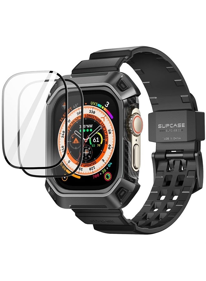 SupCase Unicorn Beetle Pro Case Designed for Apple Watch Ultra 49mm (2022), [2 Pack Screen Protector] Rugged Protective Case with Strap Bands (Black) - Image 1