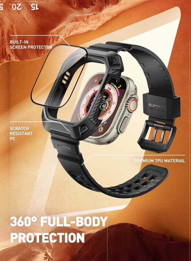 SupCase Unicorn Beetle Pro Case Designed for Apple Watch Ultra 49mm (2022), [2 Pack Screen Protector] Rugged Protective Case with Strap Bands (Black) - Image 3