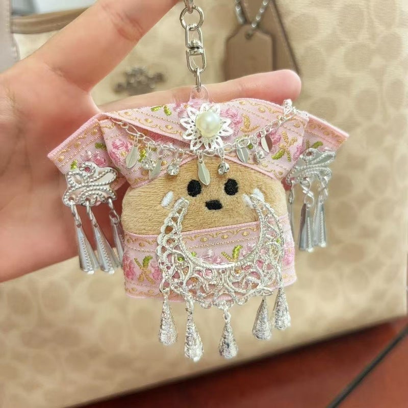 Plush Potato Keychain Bag Charm - Miao Ethnic Style - Image 3