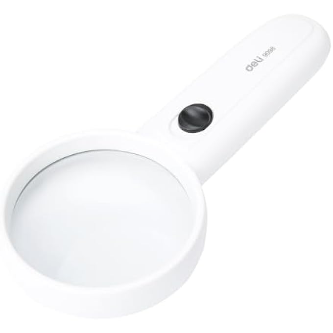 Deli 9098 MAGNIFYING GLASS WITH LED LIGHT, 60 MM WHITE, 2724649951124, MAGNIFIER - Image 4