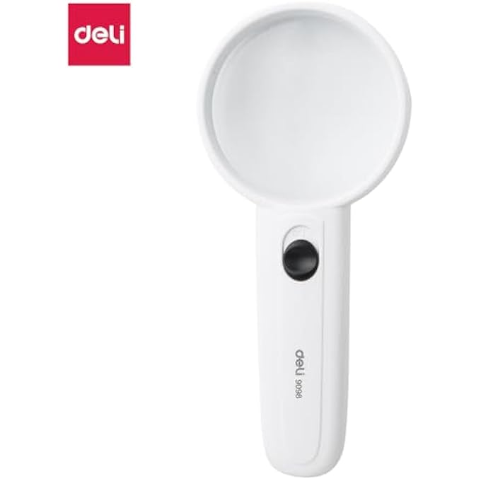 Deli 9098 MAGNIFYING GLASS WITH LED LIGHT, 60 MM WHITE, 2724649951124, MAGNIFIER - Image 3