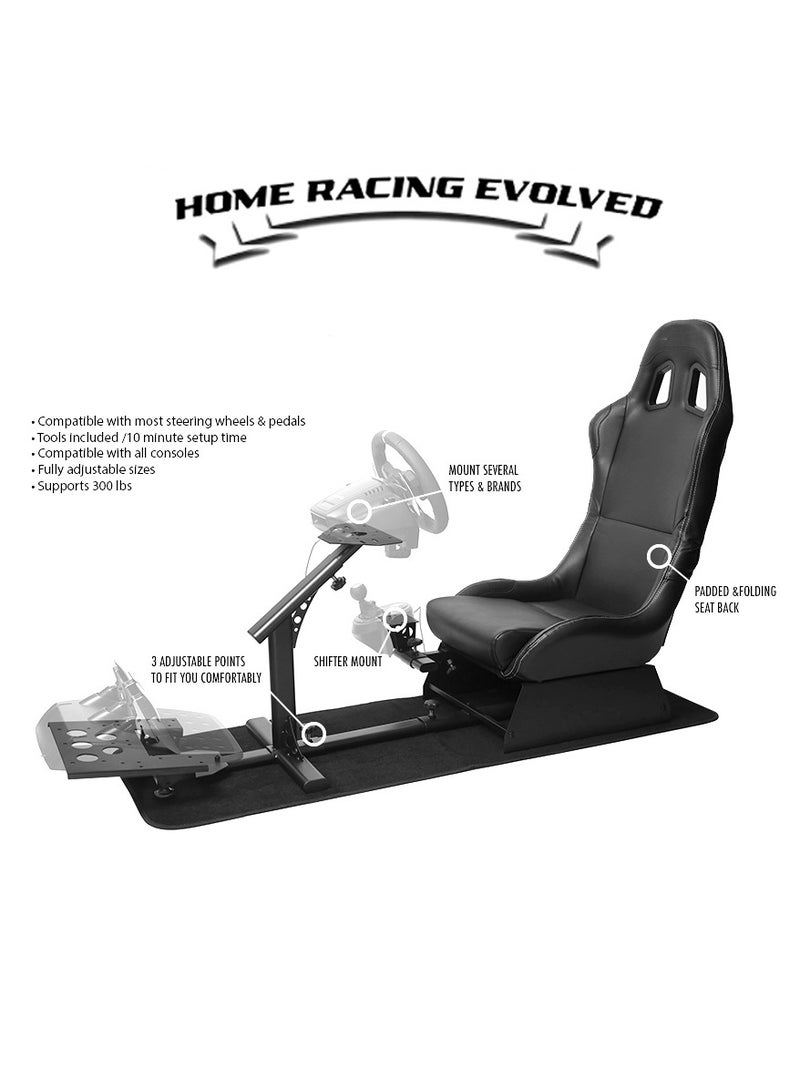 فلاش هوك كرسي ألعاب لمقعد السباق مزود بحامل مقود لجهاز Logitech G29 Thrustmaster Xbox Playstation PS4 - Image 2