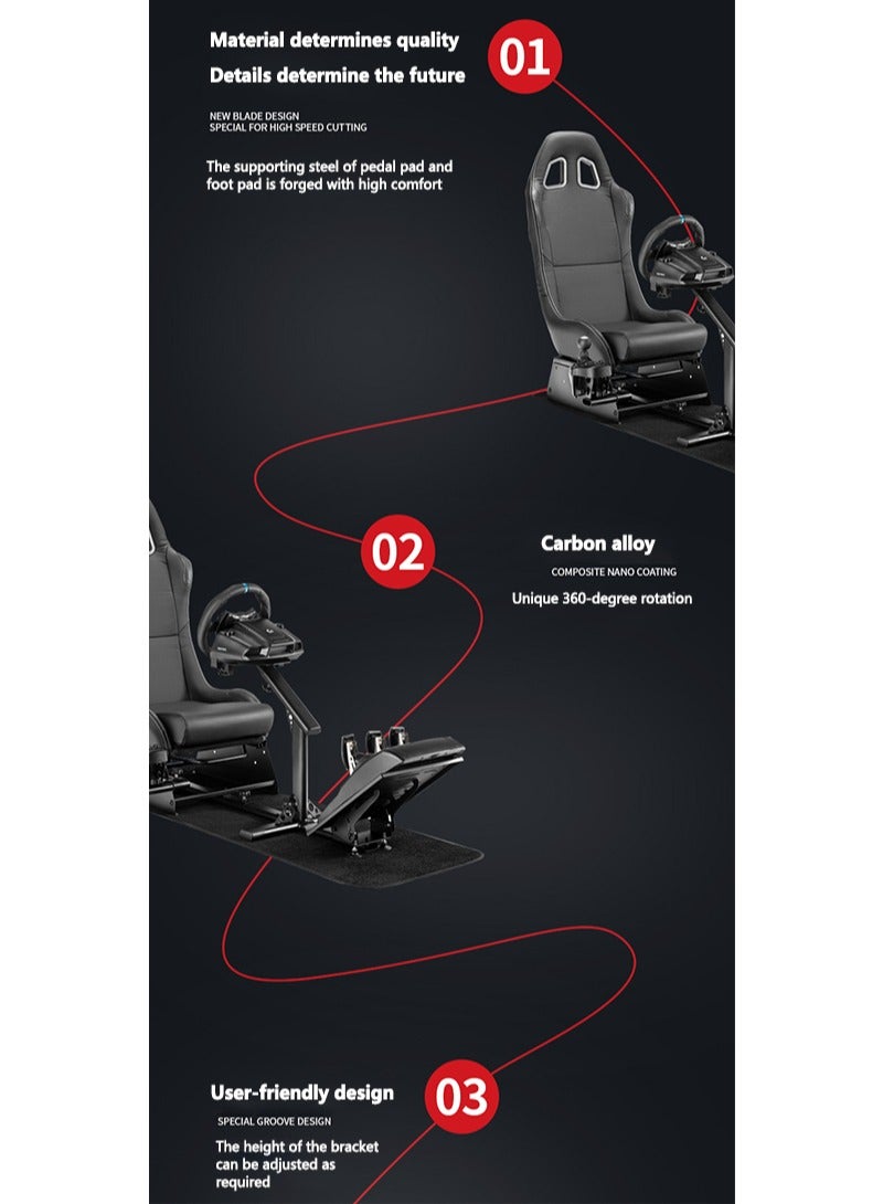 فلاش هوك كرسي ألعاب لمقعد السباق مزود بحامل مقود لجهاز Logitech G29 Thrustmaster Xbox Playstation PS4 - Image 5