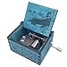 YouTang Youtang Tiny Music Box 18 Note Hand Crank Musical Box Carved Wooden,Play Let it Go,Blue  - Image 2