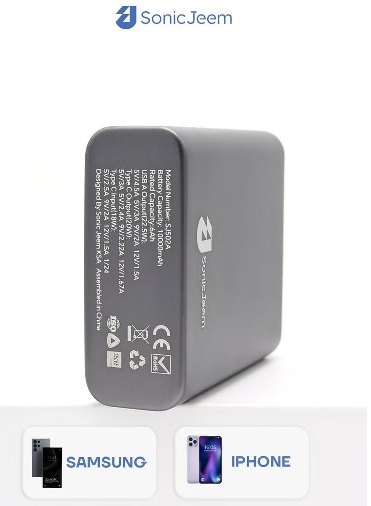 SONIC JEEM Mini Sonic Gym Power Bank 10000mAh with Fast Charging and Smart Chip - Image 2