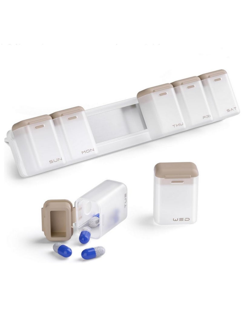 1PCS Weekly Pill Organizer 7 Day 1 Time a Day Magnetic Portable Medicine Box Detachable Travel Pill Case Dustproof Daily Medication Dispenser for Home and Outdoor - Image 1