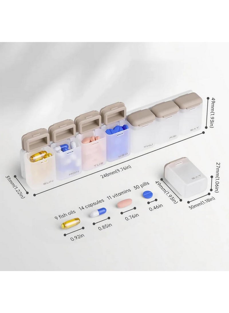 1PCS Weekly Pill Organizer 7 Day 1 Time a Day Magnetic Portable Medicine Box Detachable Travel Pill Case Dustproof Daily Medication Dispenser for Home and Outdoor - Image 4