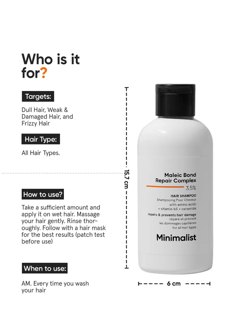 Minimalist Skincare Maleic Bond Repair Complex 3.5% Hair Shampoo