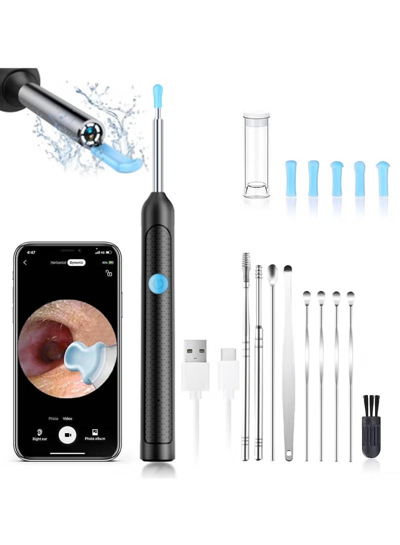 يلا جوي إزالة شمع الأذن - كاميرا 2000 واط HD مع أداة إزالة شمع الأذن الكاميرا مع مجموعة 9 أجهزة كمبيوتر شخصية - مجموعة إزالة شمع الأذن مع ضوء - مع 6 ملعقات أذن سيليكون ناعمة - منظف الأذن لـ iOS و Android - Image 1