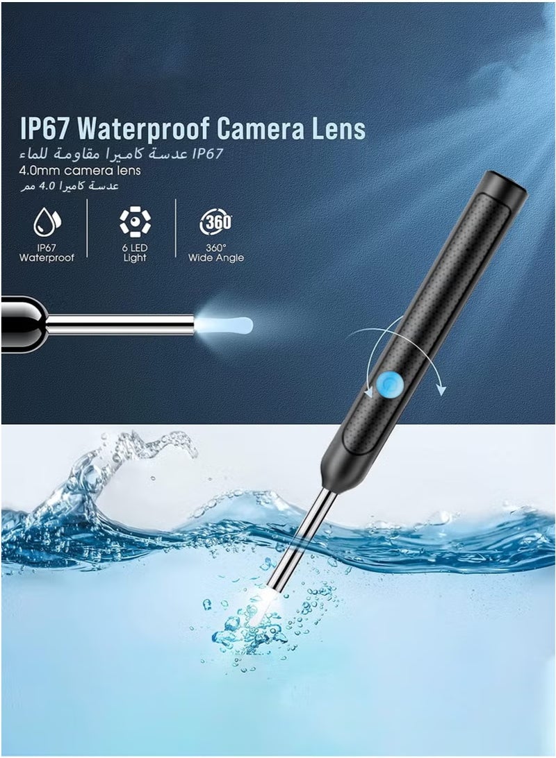 يلا جوي إزالة شمع الأذن - كاميرا 2000 واط HD مع أداة إزالة شمع الأذن الكاميرا مع مجموعة 9 أجهزة كمبيوتر شخصية - مجموعة إزالة شمع الأذن مع ضوء - مع 6 ملعقات أذن سيليكون ناعمة - منظف الأذن لـ iOS و Android - Image 3